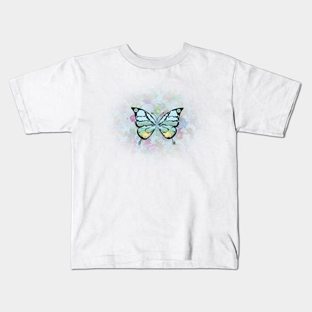 Butterfly Colorful background Kids T-Shirt by Ruggeri Collection
